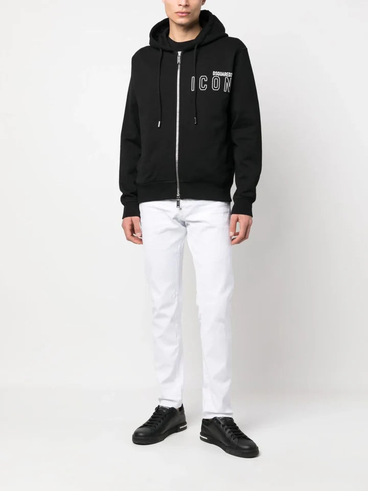 Dsquared2 Zipped Hoodie in Black