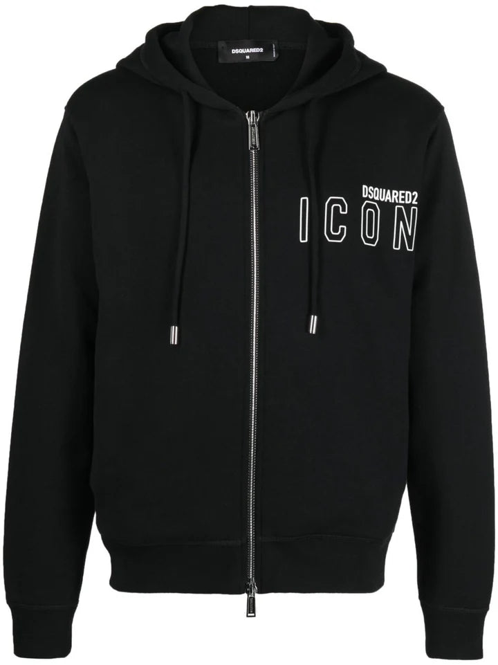 Dsquared2 Zipped Hoodie in Black