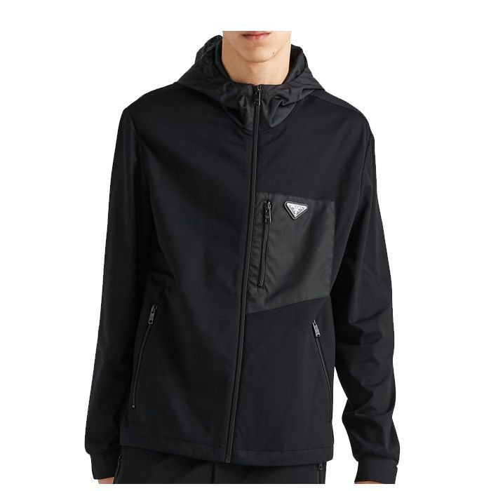 PRADA ZIPPED HOODIE BLACK
