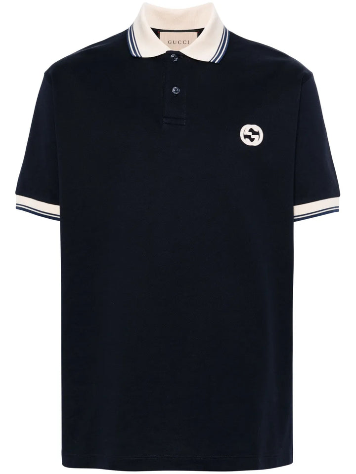 GUCCI POLO NAVY BLUE T-SHIRT