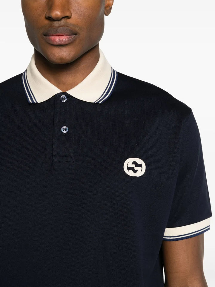 GUCCI POLO NAVY BLUE T-SHIRT