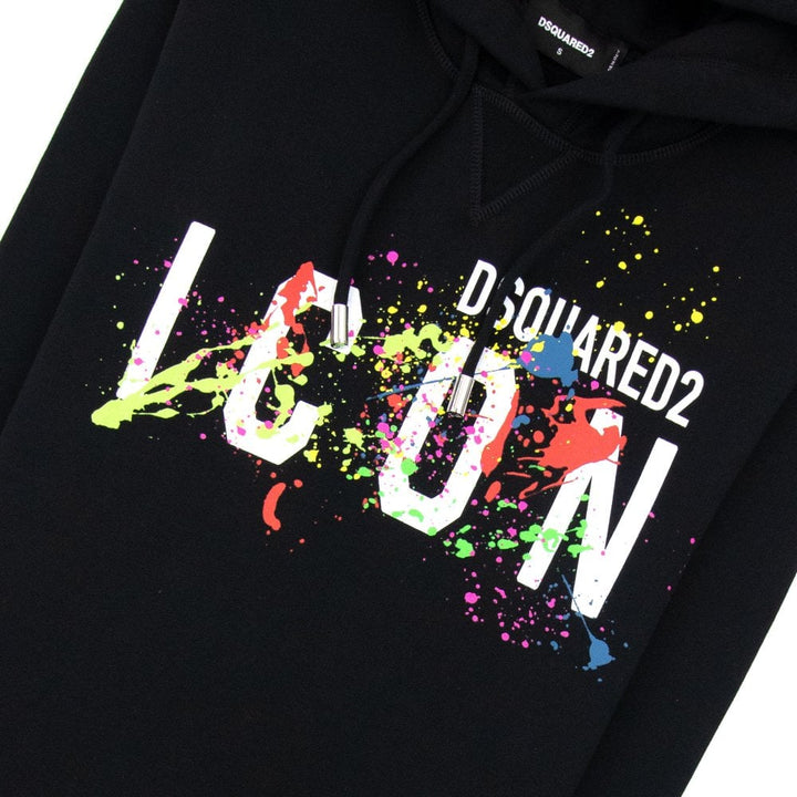 DSQUARED2 SPLASH BLACK HOODIE