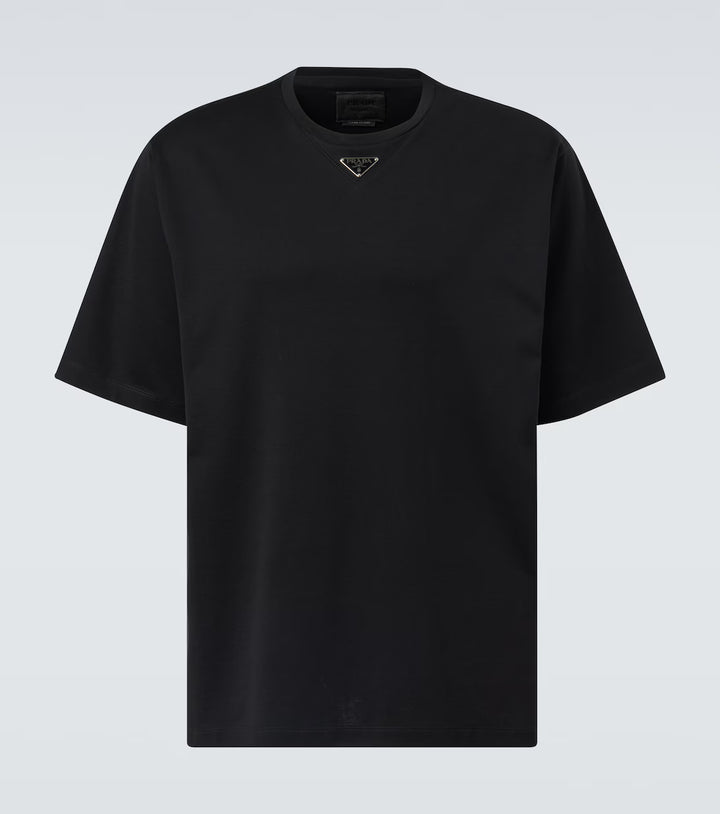 PRADA TRIANGLE LOGO T-SHIRT BLACK