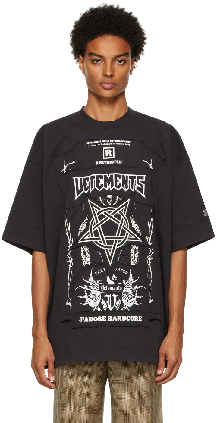 VETEMENTS BLACK LIMITED EDITION HARDCORE T-SHIR