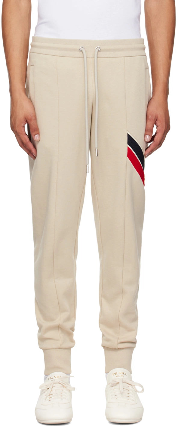MONCLER GRAY STRIPE SWEATPANTS