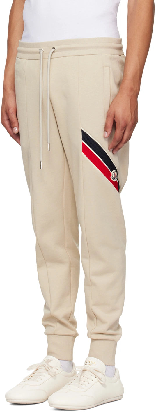 MONCLER GRAY STRIPE SWEATPANTS