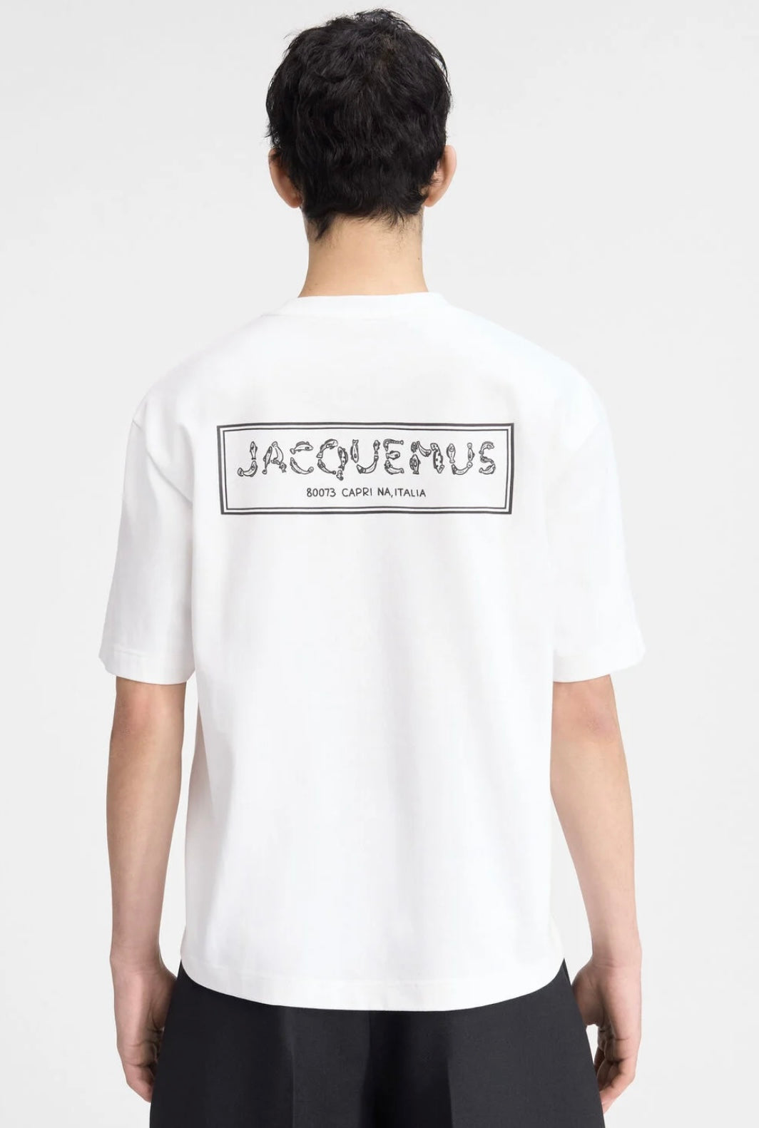 JACQUEMUS WHITE PRINTED T-SHIRT