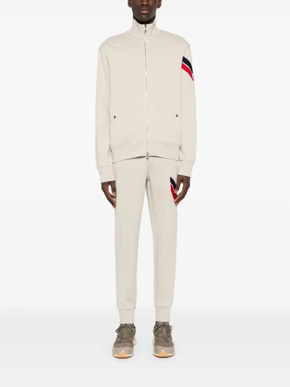 MONCLER GRAY STRIPE SWEATPANTS