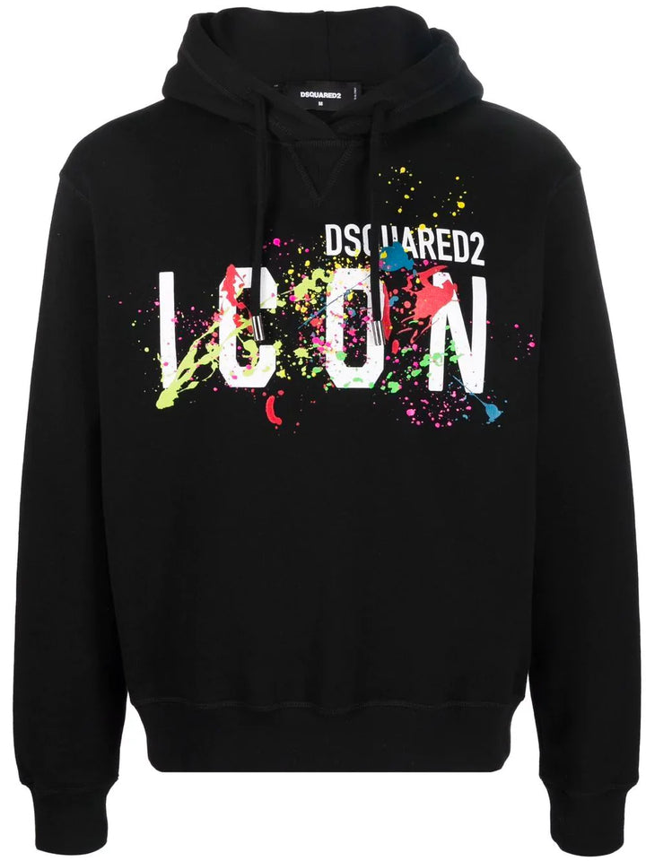 DSQUARED2 SPLASH BLACK HOODIE