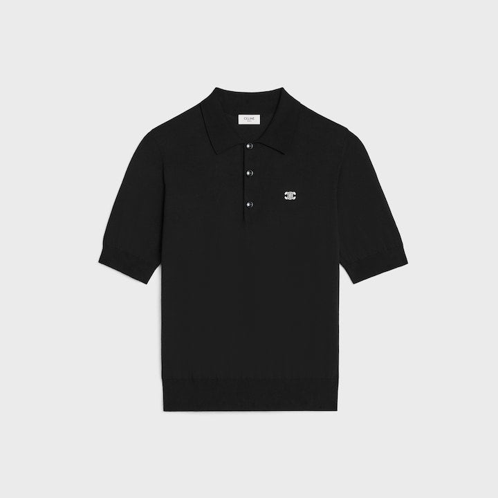 CELINE POLO BLACK T-SHIRT