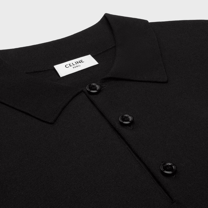 CELINE POLO BLACK T-SHIRT