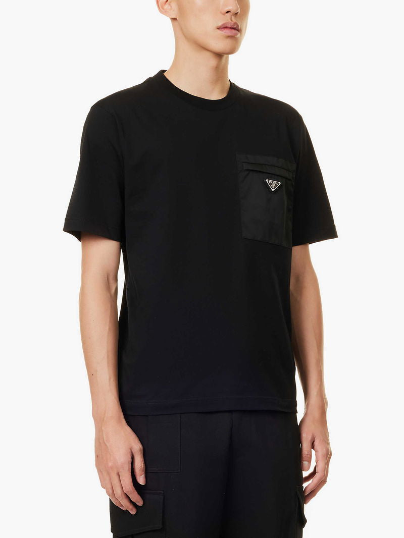 PRADA TRIANGLE BLACK POCKET T-SHIRT