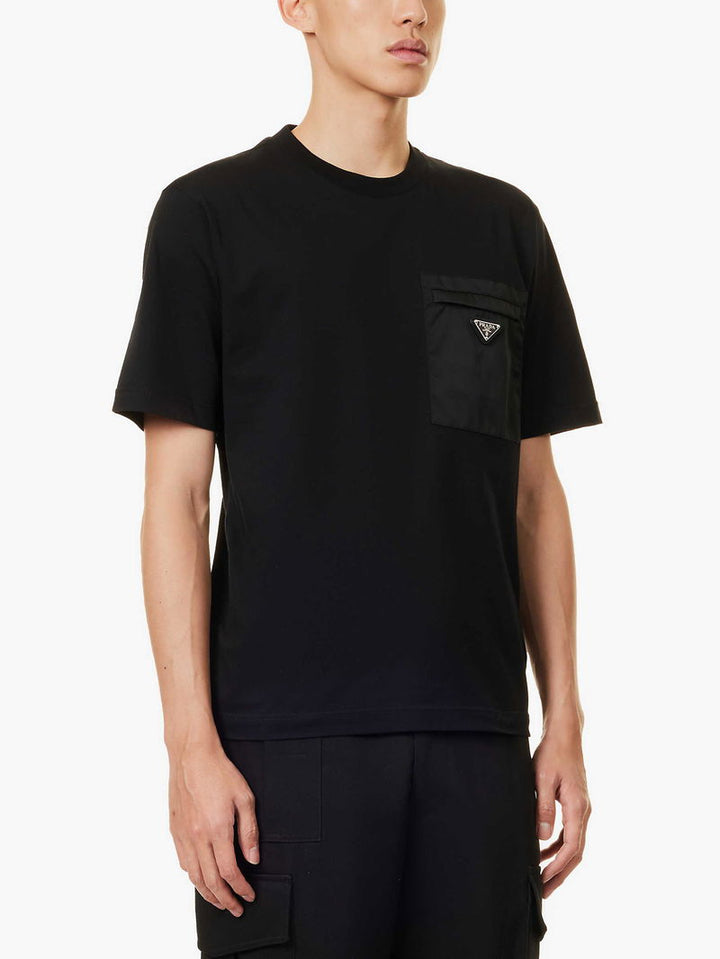 PRADA TRIANGLE BLACK POCKET T-SHIRT