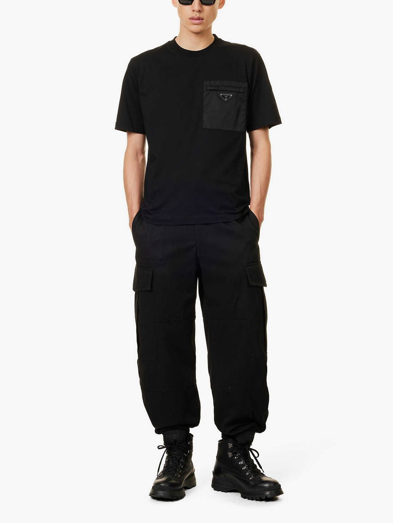PRADA TRIANGLE BLACK POCKET T-SHIRT