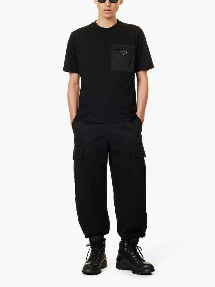 PRADA TRIANGLE BLACK POCKET T-SHIRT