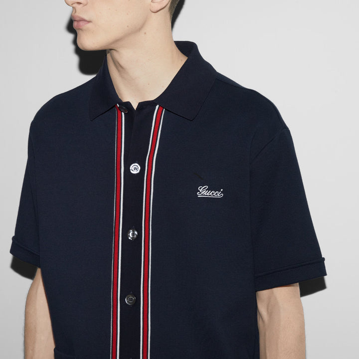 GUCCI POLO NAVY BLUE T-SHIRT