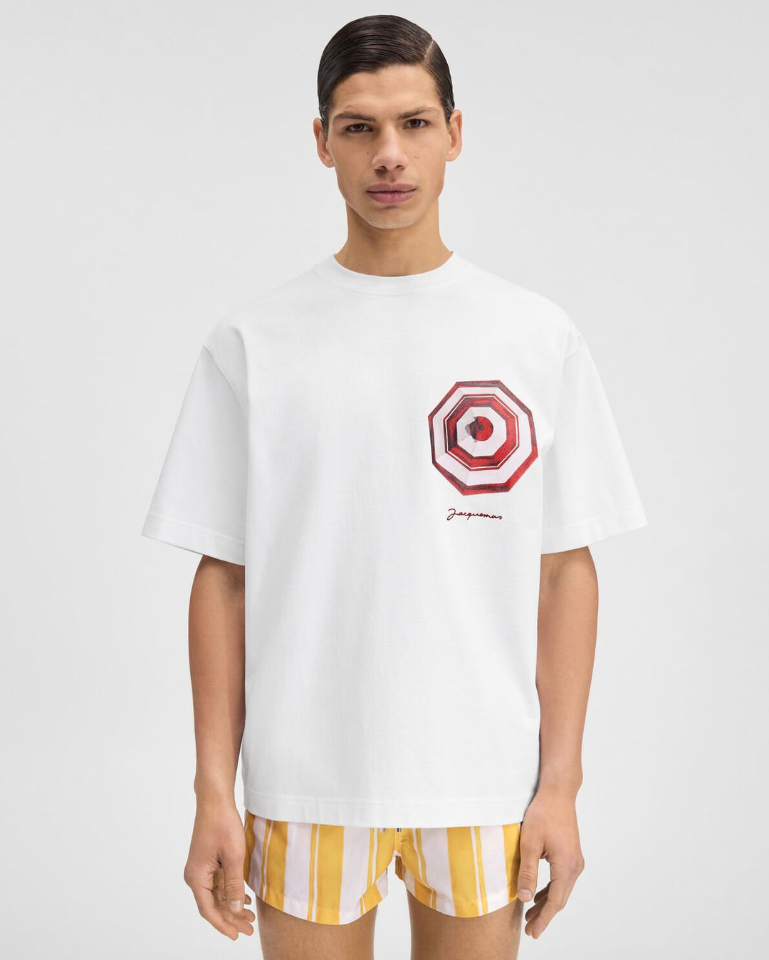 JACQUEMUS WHITE COTTON T-SHIRT