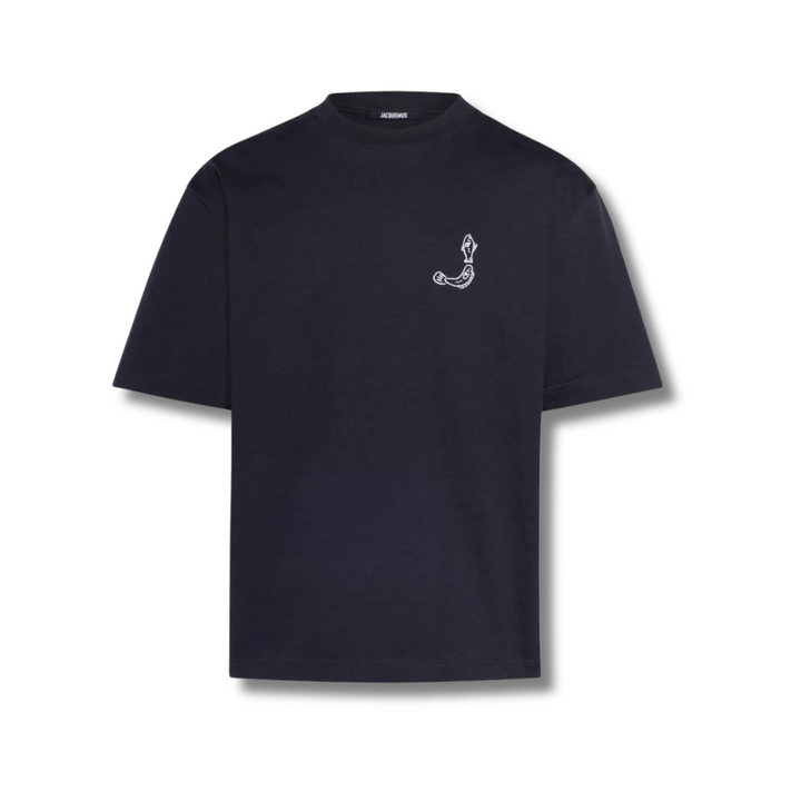 JACQUEMUS BLACK COTTON T-SHIRT