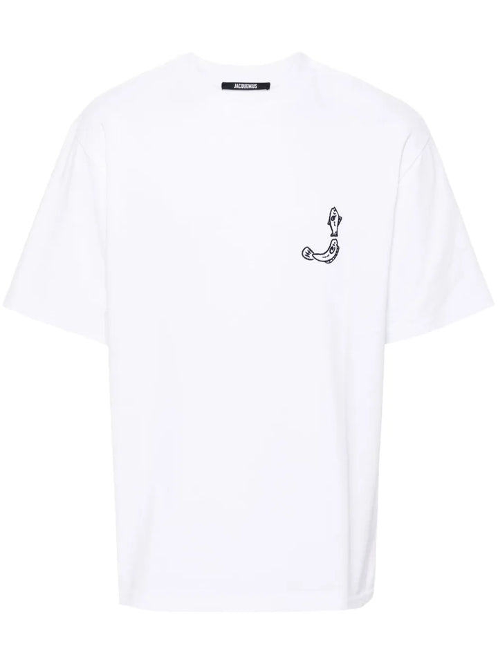 JACQUEMUS WHITE PRINTED T-SHIRT